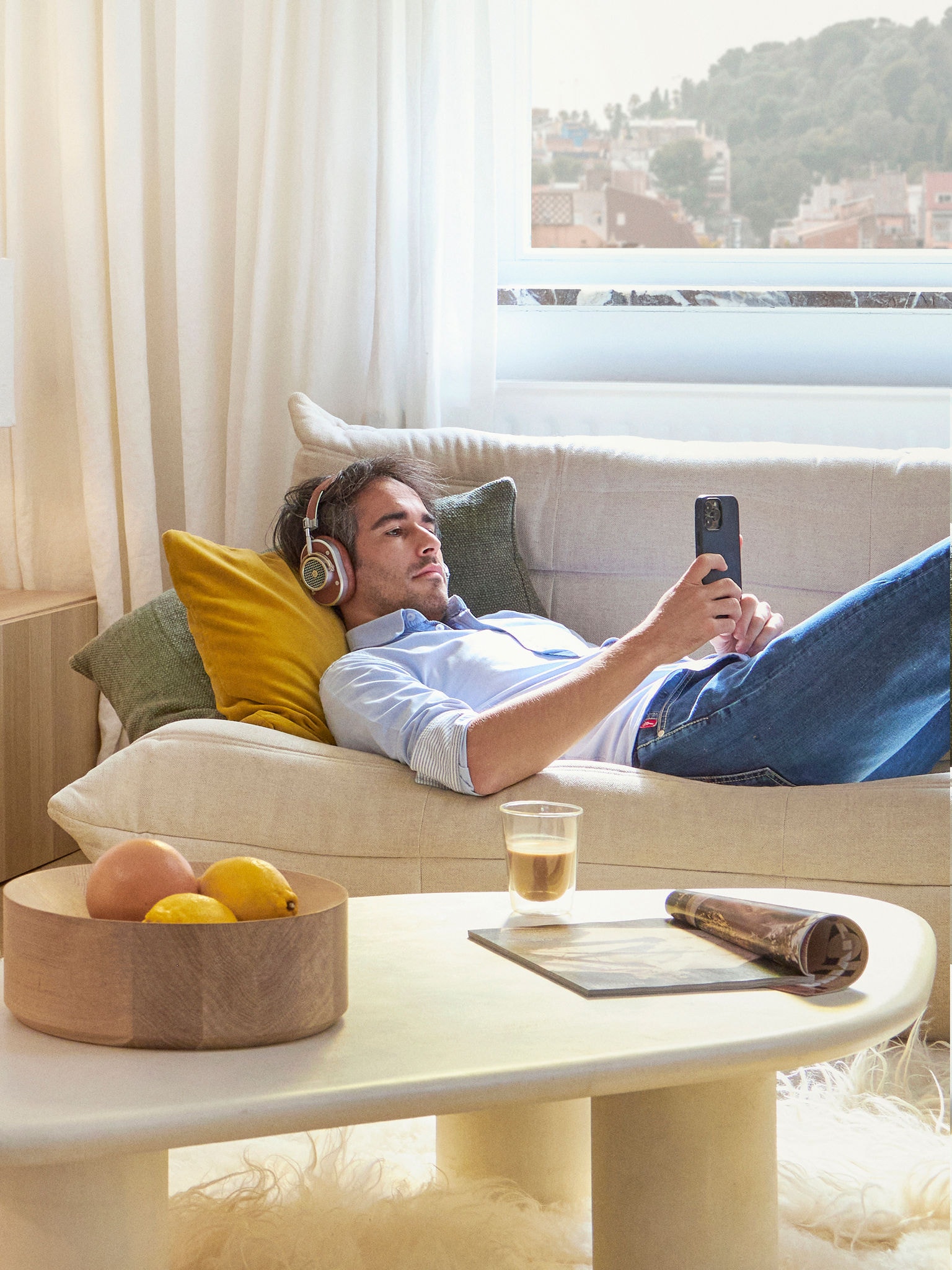 Man laying on sofa