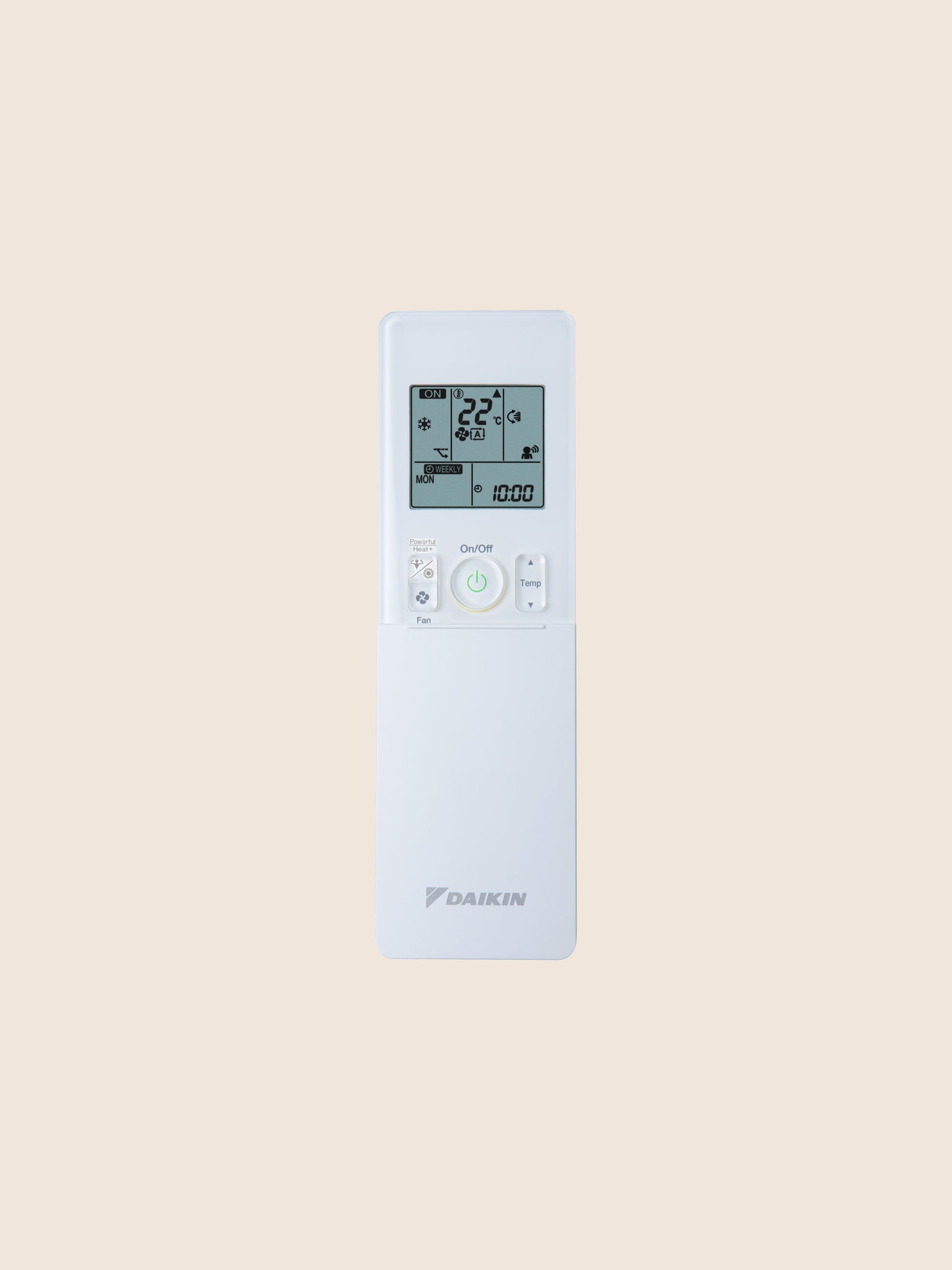 Daikin air-to-air heat pump remote control front view