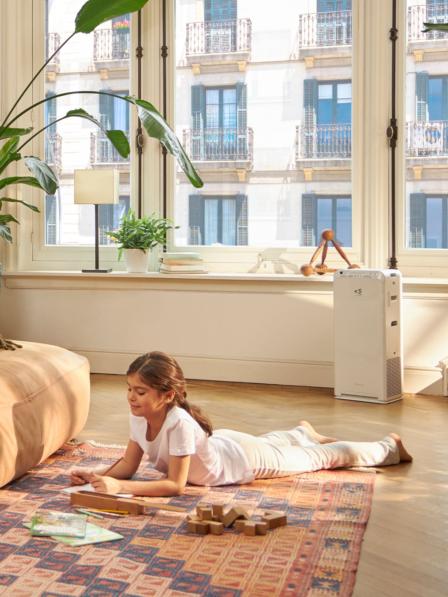 Girl playing in healthy air