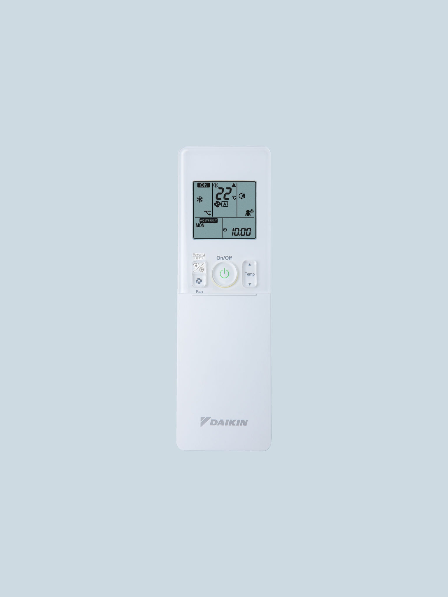 Packshot: remote control of a Perfera floor air conditioner
