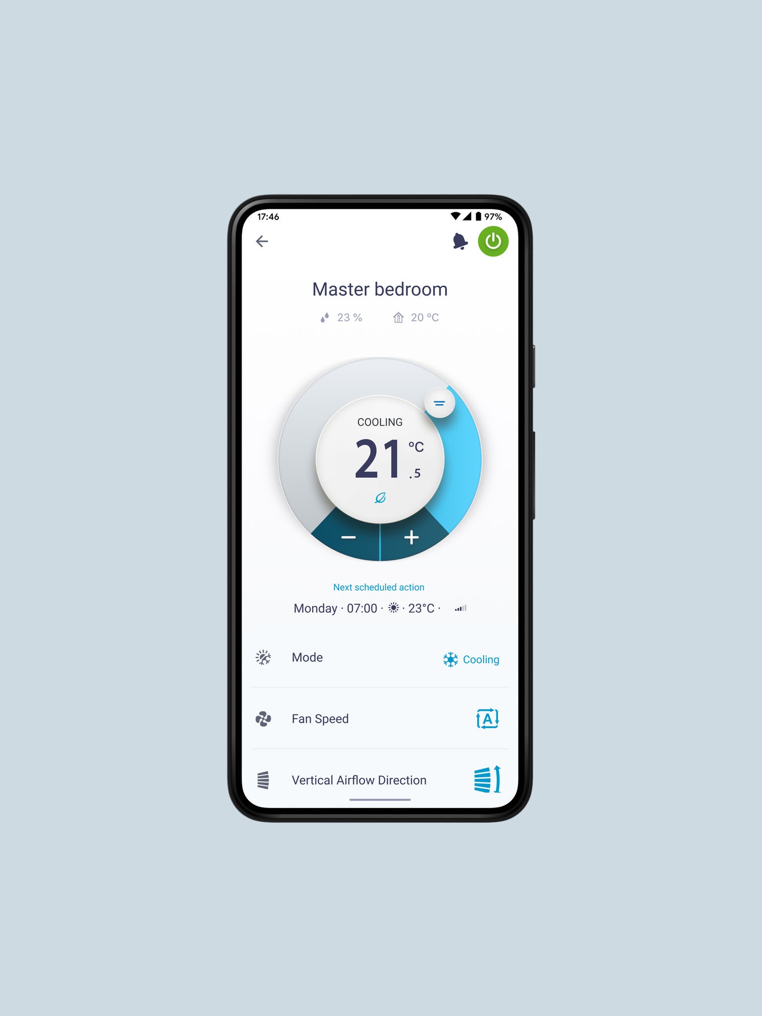 Packshot: Onecta app displayed on smartphone